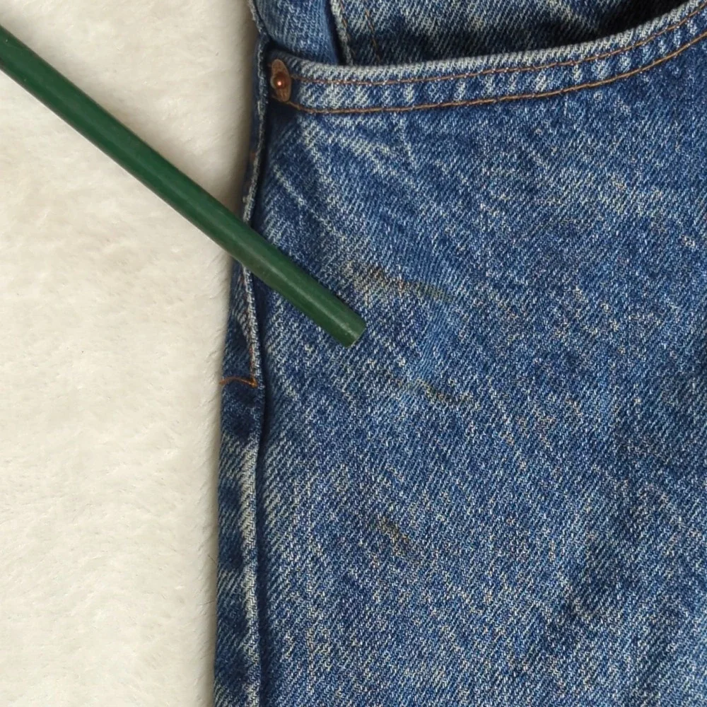 VTG Levis 505 Red Tab Straight Jeans Men 34x34 Faded Wash Wallet Made In USA Y2K